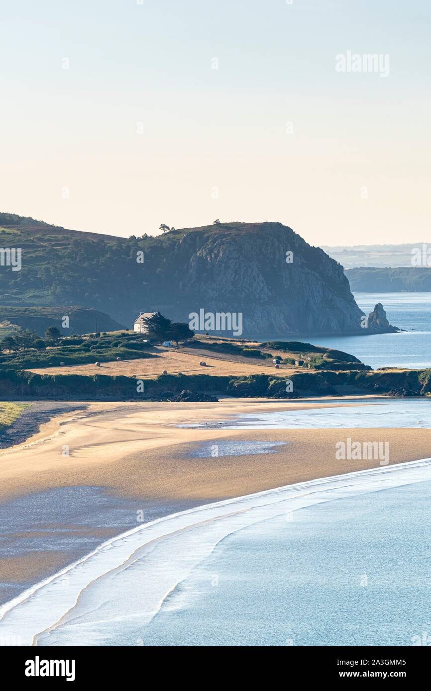 La France, Finistère, Parc naturel régional d'Armorique, la Presqu'île de Crozon, la baie de Douarnenez et la baie, Aber beach Banque D'Images