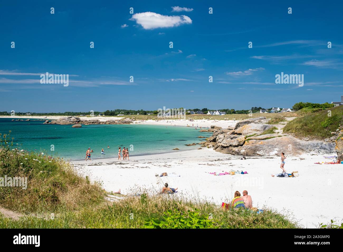 La France, Finistère, Tregunc Trevignon, beach Banque D'Images