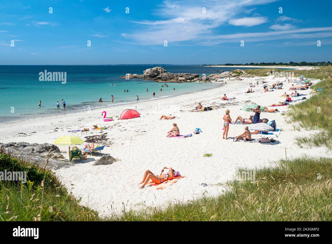 La France, Finistère, Tregunc Trevignon, beach Banque D'Images