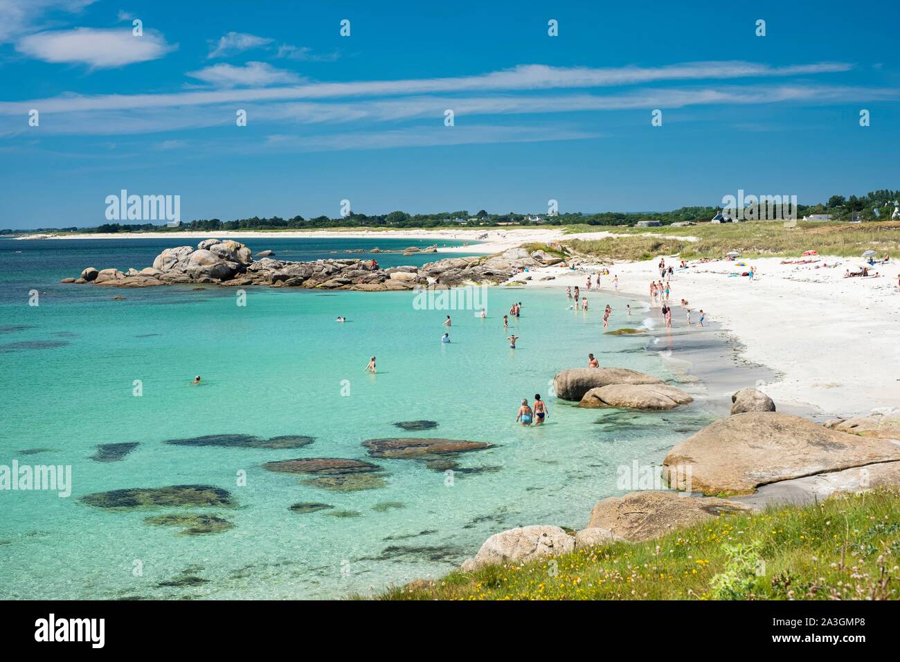 La France, Finistère, Tregunc Trevignon, beach Banque D'Images