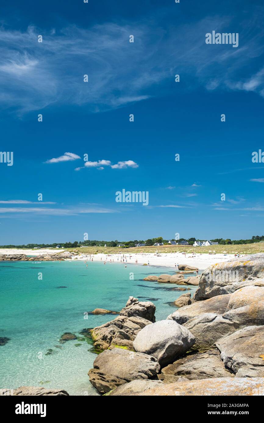 La France, Finistère, Tregunc Trevignon, beach Banque D'Images