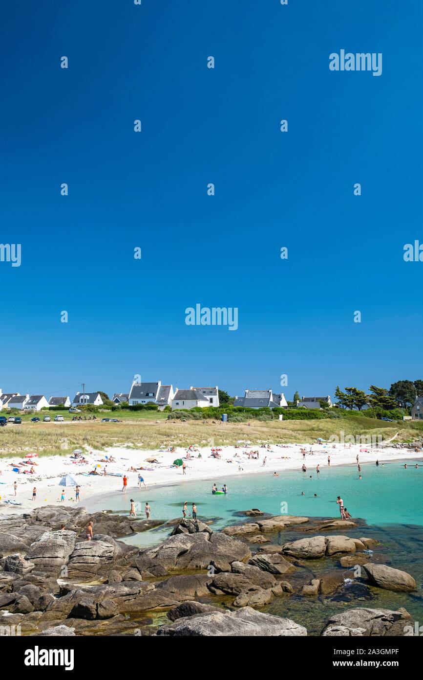 La France, Finistère, Tregunc Trevignon, beach Banque D'Images