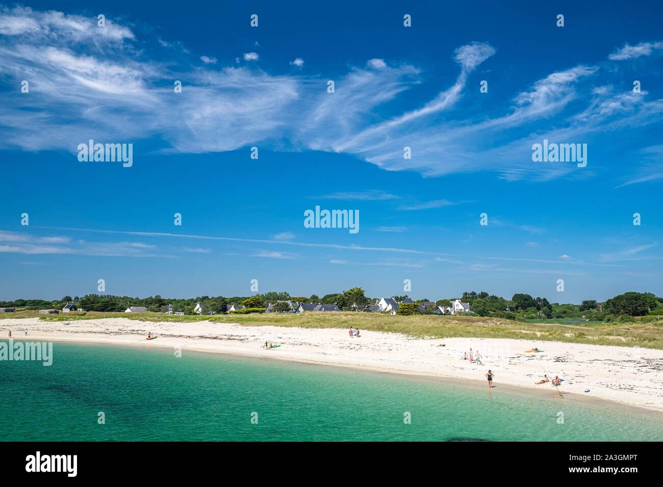 La France, Finistère, Tregunc Trevignon, beach Banque D'Images