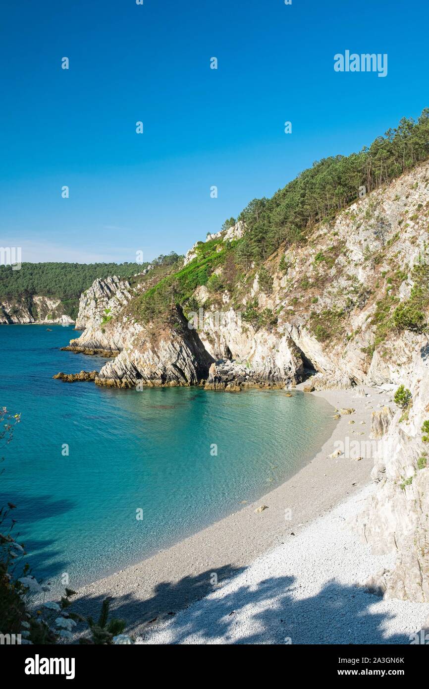 La France, Finistère, Parc naturel régional d'Armorique, la Presqu'île de Crozon, Saint Hernot, ruisseau de l'île vierge Banque D'Images