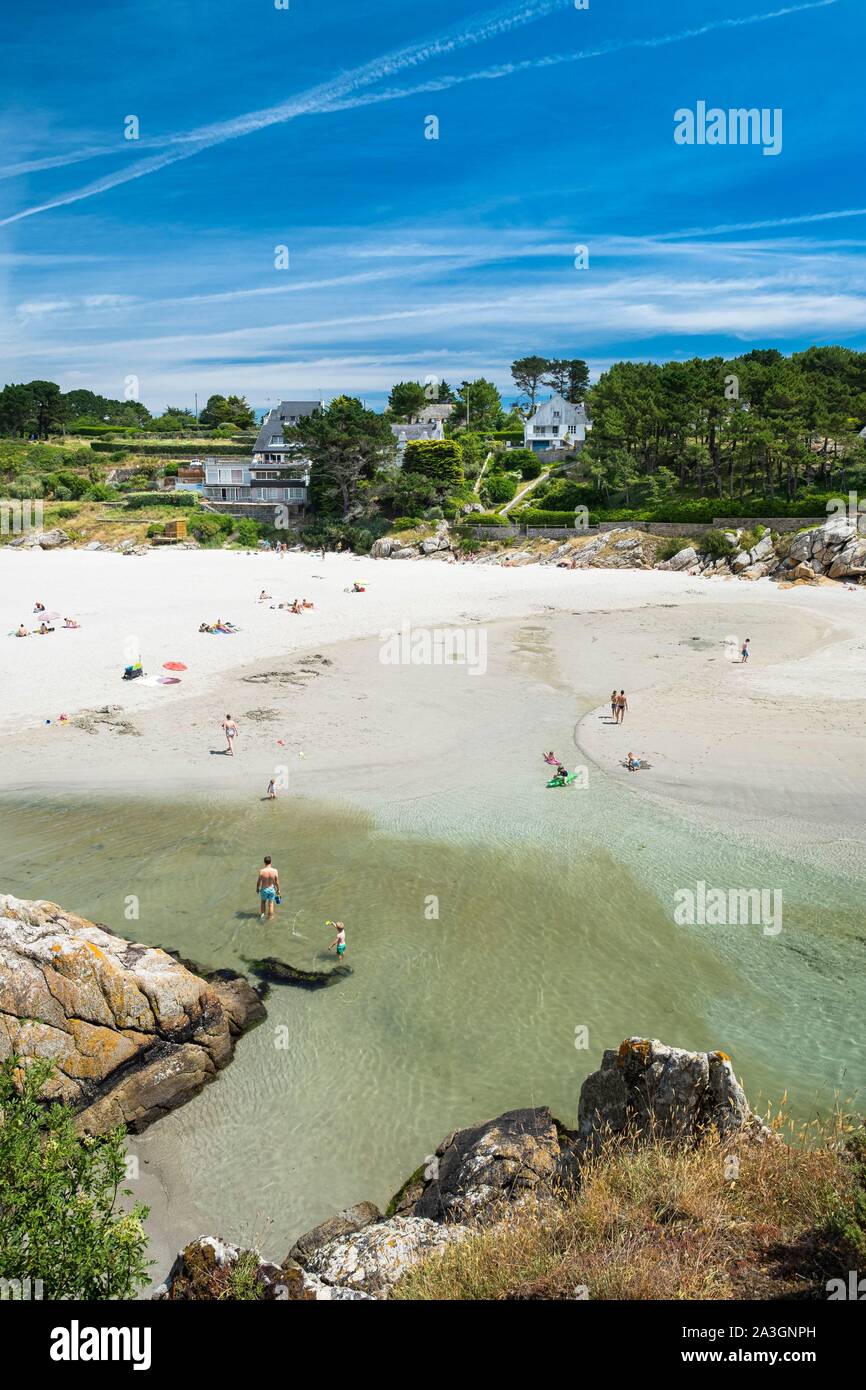 La France, Finistère, pays de l'Aven, Nevez, plage Rospico Banque D'Images