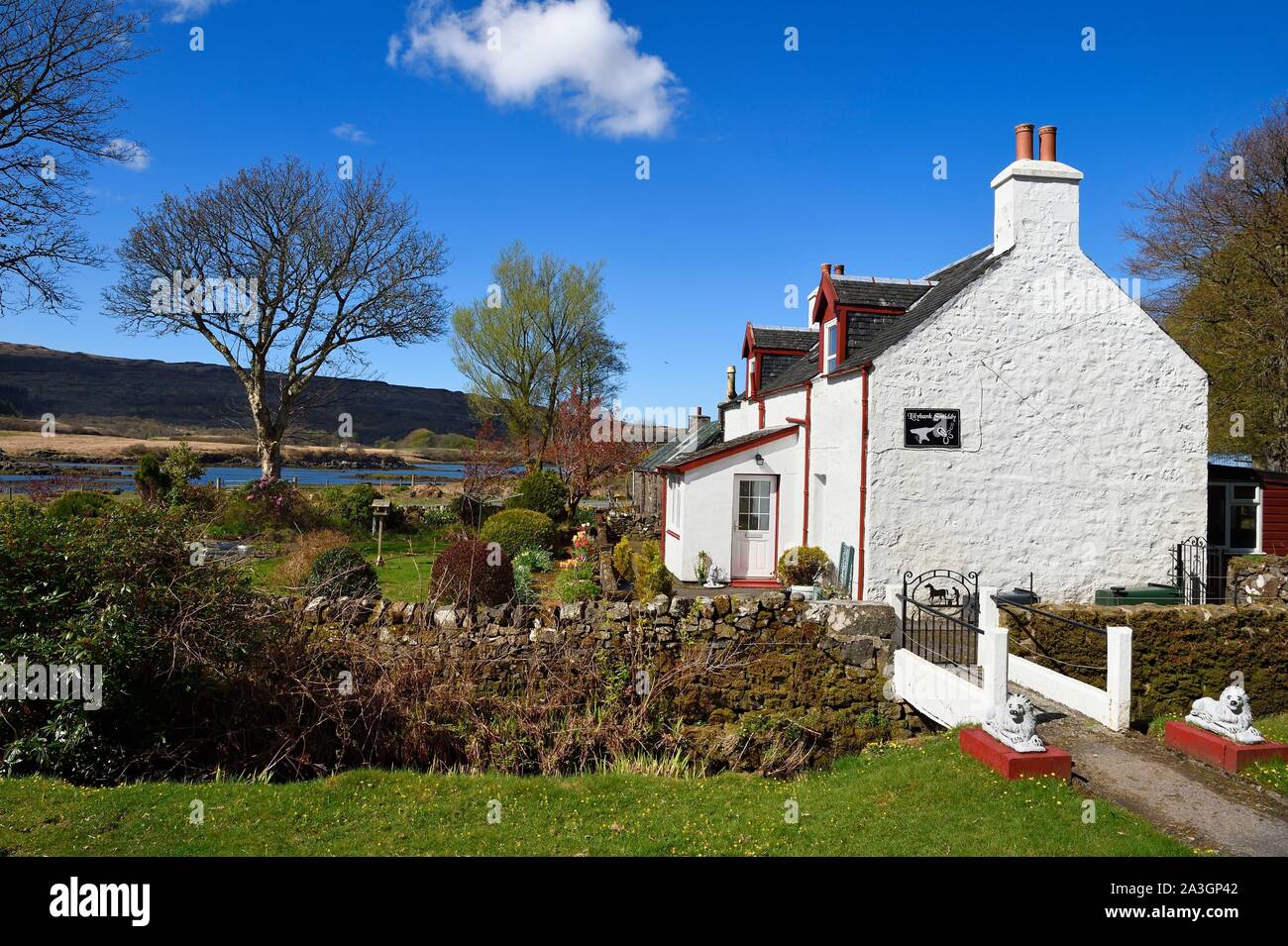 Royaume-uni, Ecosse, Highland, Hébrides intérieures, à l'île de Mull, Dervaig, maison traditionnelle Banque D'Images