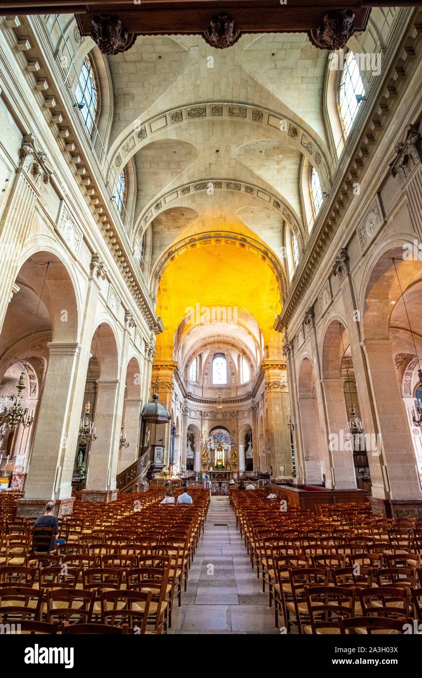 France, Paris, quartier Saint Victor, l'église Saint Nicolas du Chardonnet Banque D'Images