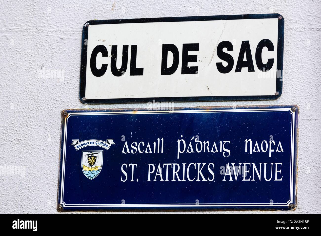 L'Irlande, dans le comté de Galway, Galway City, street sign Banque D'Images