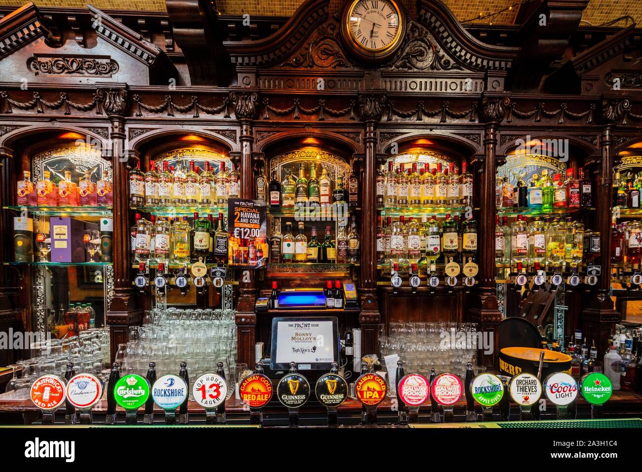 L'Irlande, dans le comté de Galway, Galway, la porte avant Banque D'Images