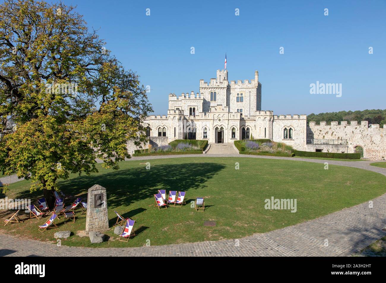 La France, Pas de Calais, Calais, Hardelot château, manoir de style Tudor du début du xxe siècle construite sur les fondations d'un château Banque D'Images