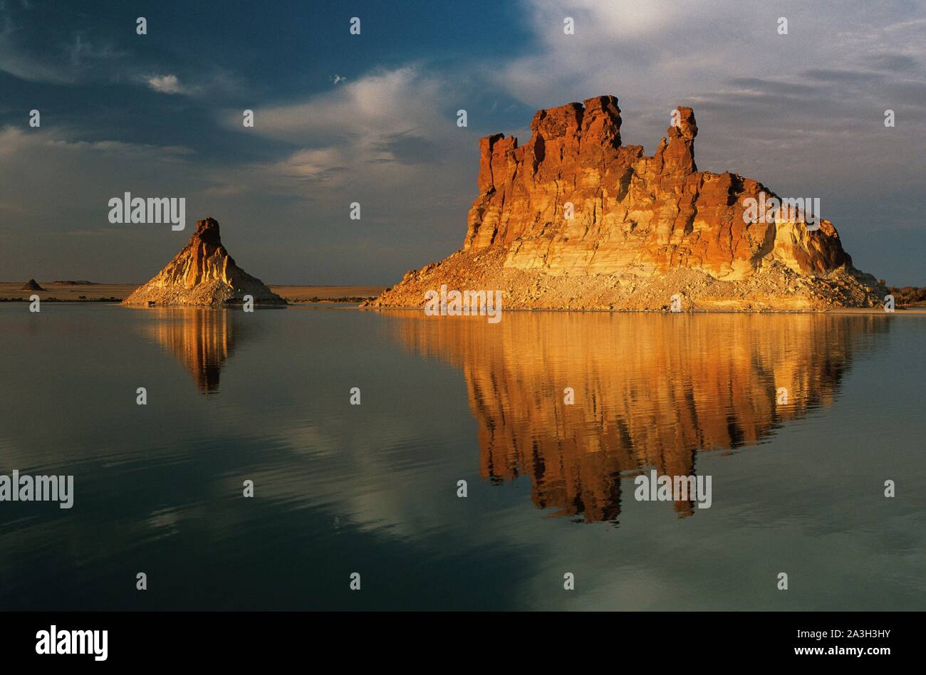 L'Ennedi, Tchad, Sahara, Ounianga Serir Lacs, Sahara, Tchad Banque D'Images