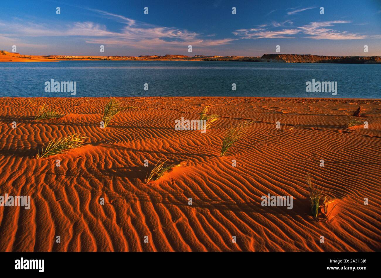L'Ennedi, Tchad, Sahara, Ounianga Kebir Lacs, Sahara, Tchad Banque D'Images
