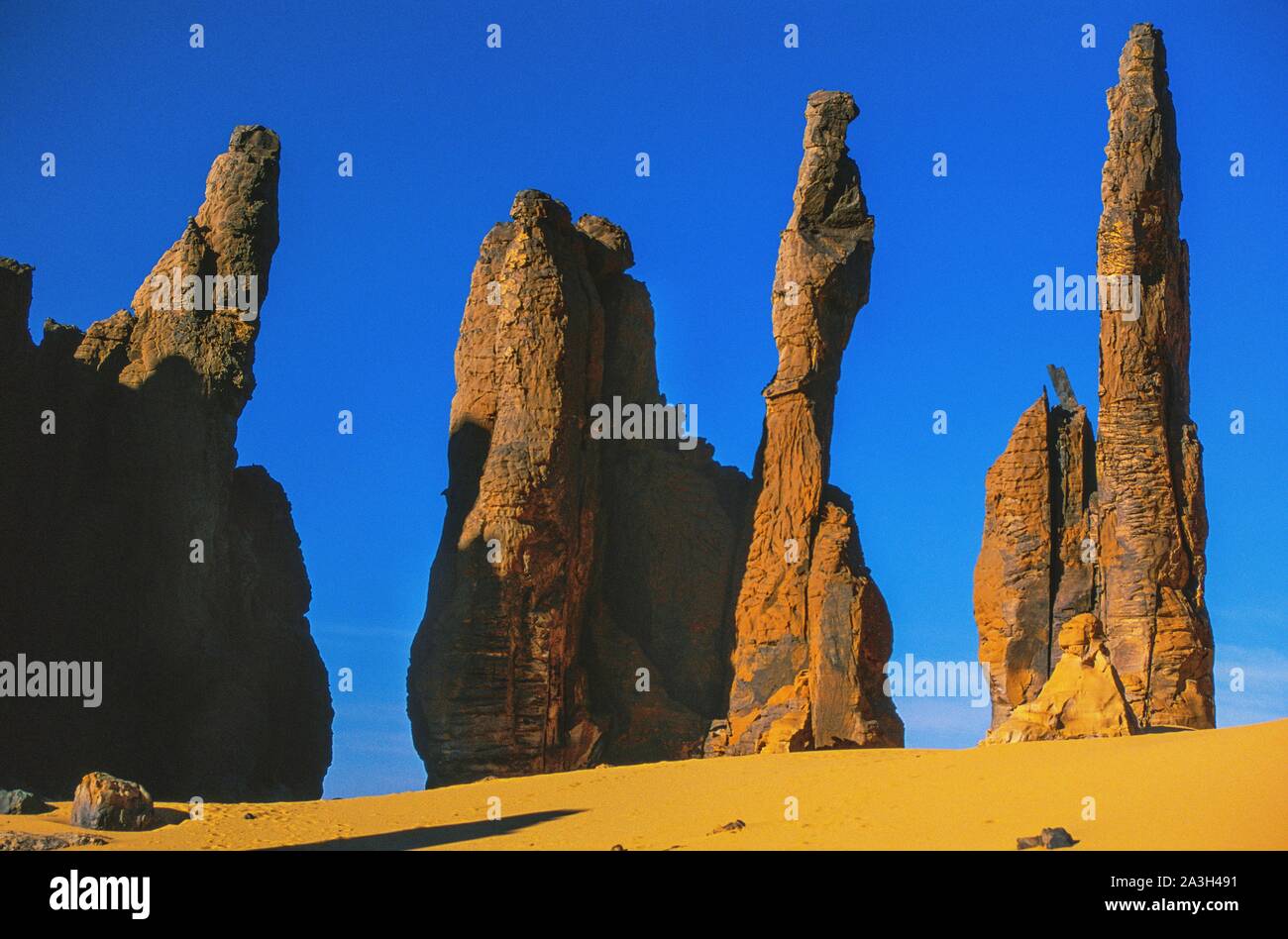 L'Algérie, Hoggar, Tamanrasset, le Hoggar Tassili Landscape Banque D'Images