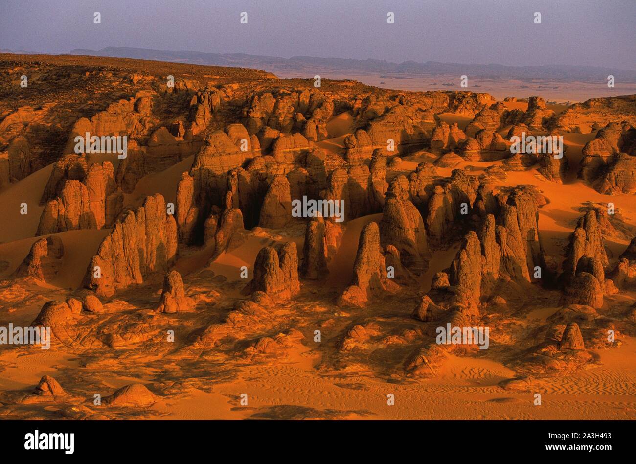 L'Algérie, Hoggar, Tamanrasset, le Hoggar Tassili Landscape Banque D'Images