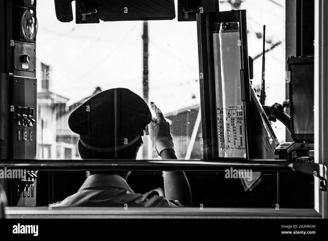 Conducteur de train japonais à Hamamatsu au Japon Banque D'Images