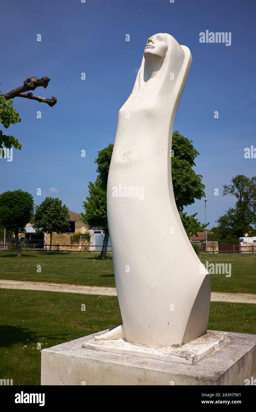 France, Charente Maritime, Port d'Envaux, Les Lapidiales sculptures Banque D'Images