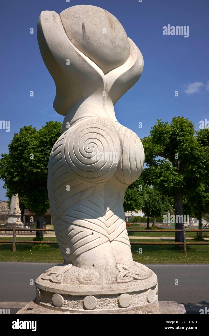 France, Charente Maritime, Port d'Envaux, Les Lapidiales sculptures Banque D'Images