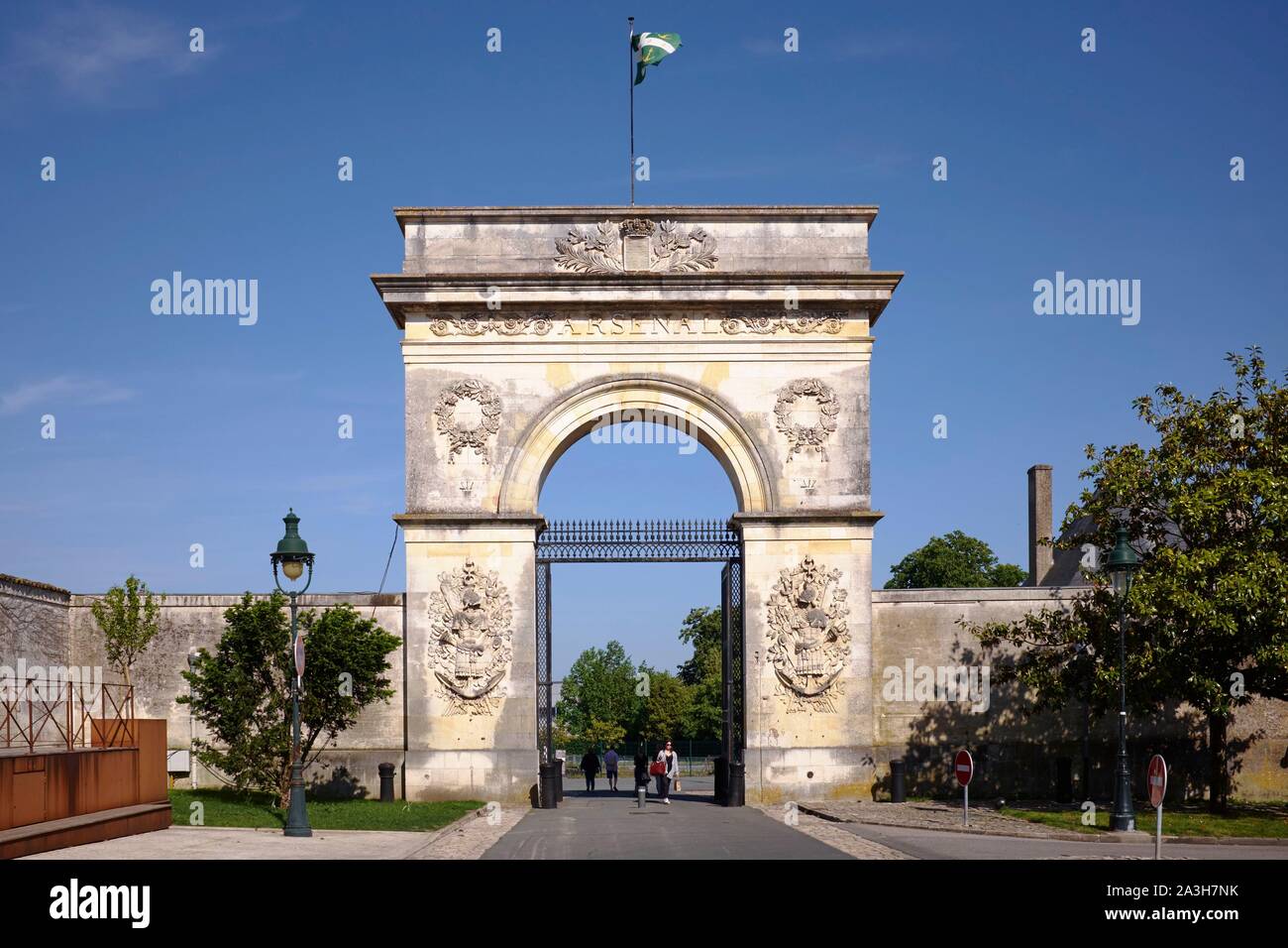 En France, en Charente Maritime, Rochefort, Arsenal maritime porte construite en 1831 Banque D'Images