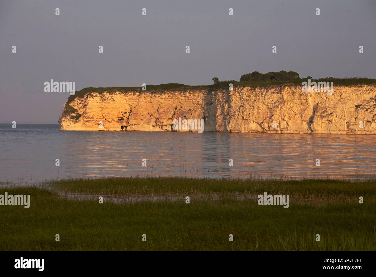 En France, en Charente Maritime, l'estuaire de la Gironde, Talmont sur Gironde, étiqueté Les Plus Beaux Villages de France (Les Plus Beaux Villages de France), falaise de Caillaud Banque D'Images