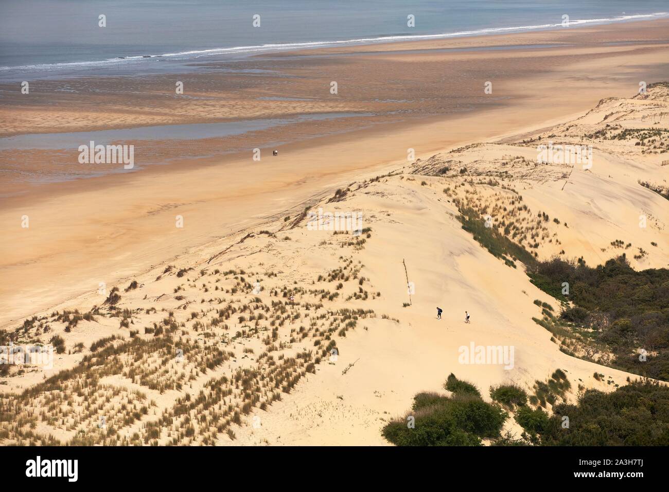 France, Charente Maritime, de la pointe de la Coubre, La Tremblade, Bonne Anse Bay de la Coubre phare Banque D'Images