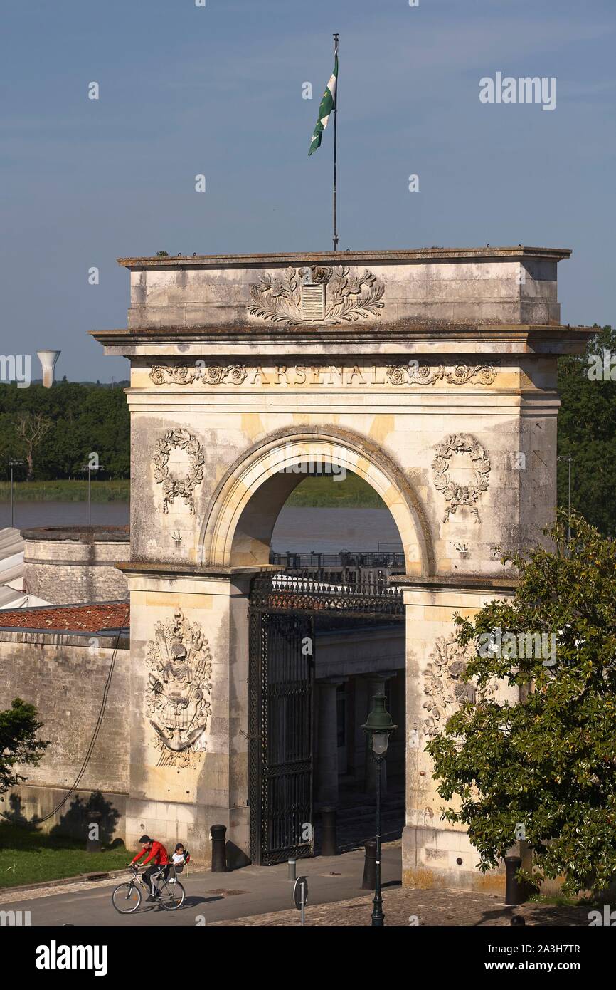 En France, en Charente Maritime, Rochefort, Arsenal maritime porte construite en 1831 Banque D'Images