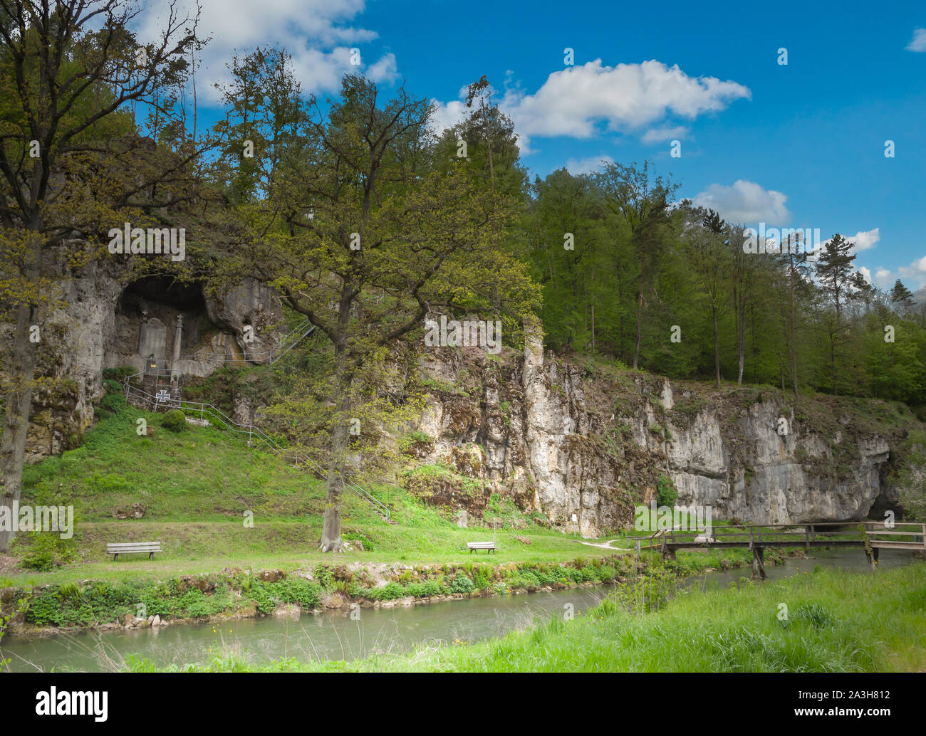 Dans les roches Suisse franconienne Velden Hersbrucker Alb Banque D'Images