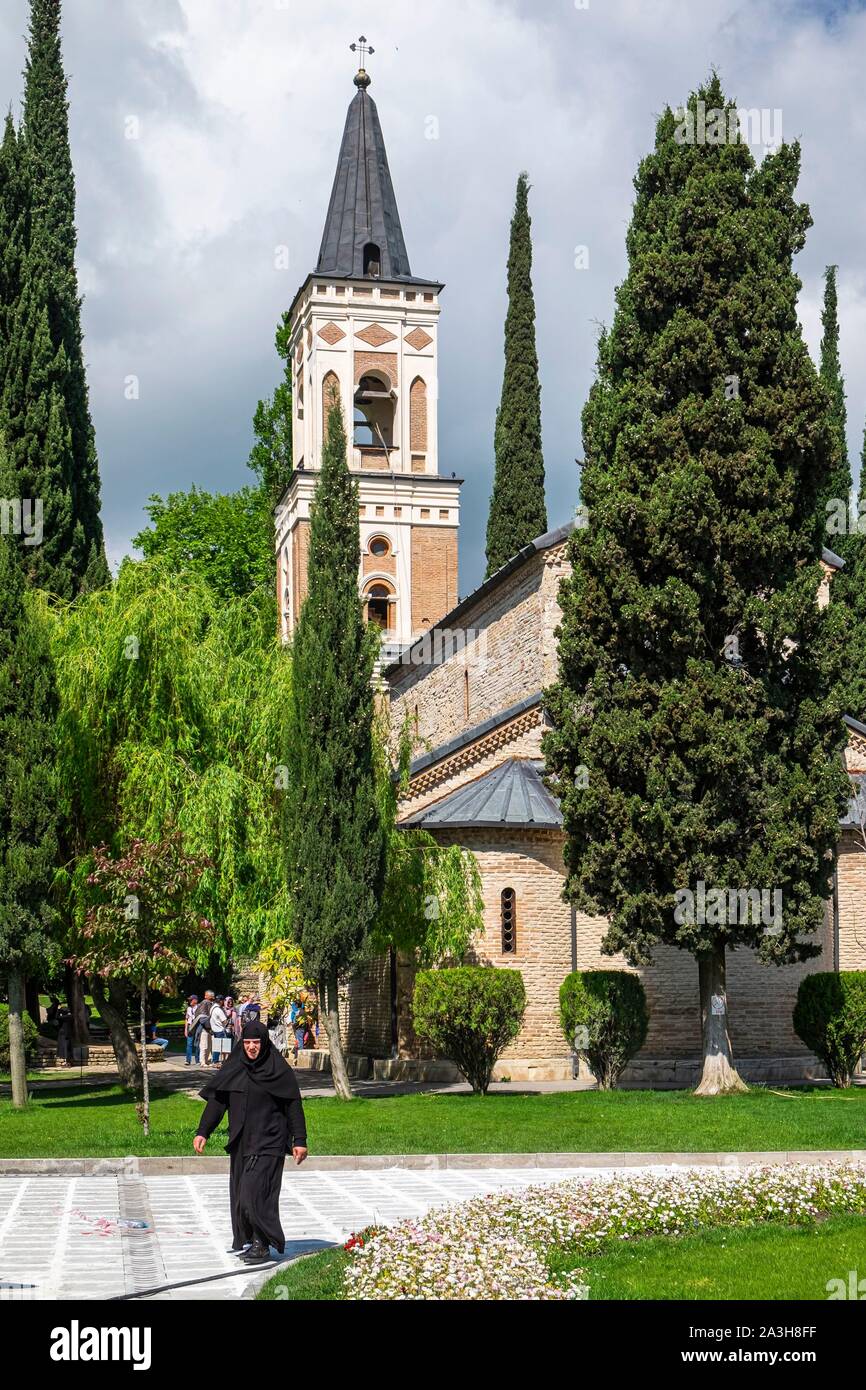 La Géorgie, la région de Kakheti, Sighnaghi, Bodbe complexe monastique dédiée à sainte Nino est l'un des principaux lieux de pèlerinage en Géorgie Banque D'Images