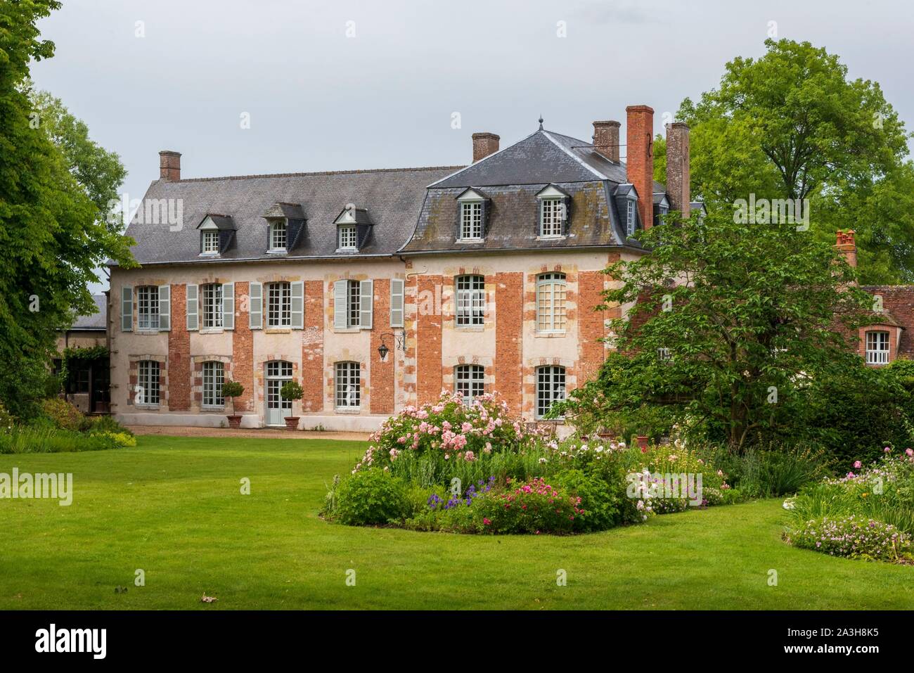 France, Loiret, Combreux, Parc du manoir de la Javeliere (Javeliere Manor House Park), Manor House Banque D'Images