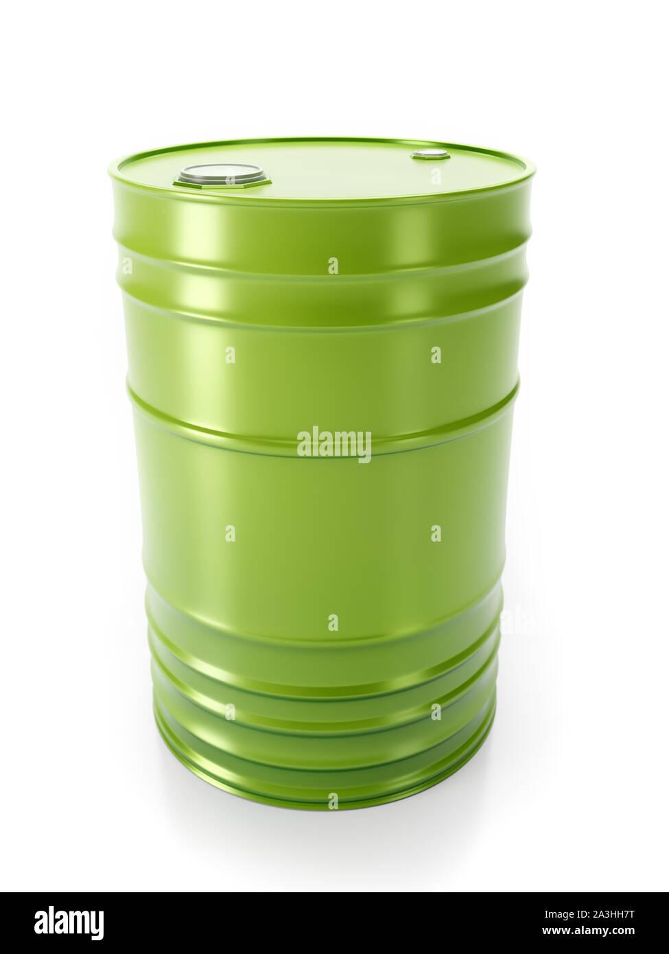 3D render of green fourreau métal brillant sur fond blanc Banque D'Images