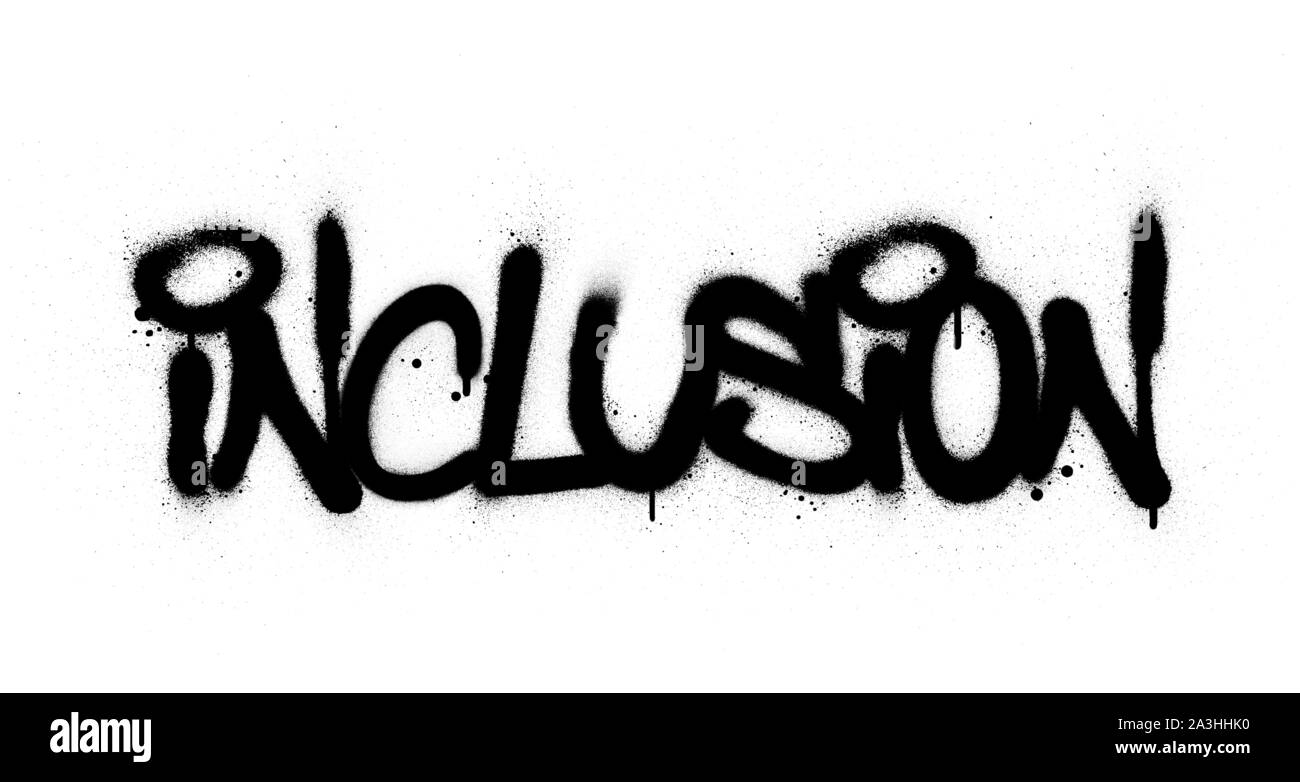 L'inclusion de graffiti mot pulvérisé en noir sur fond blanc Illustration de Vecteur