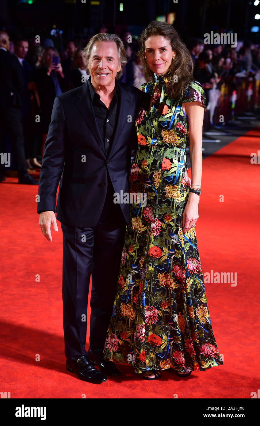 Don Johnson et Kelley Phleger participant à la première européenne de Knives Out, qui a eu lieu dans le cadre de la BFI London Film Festival 2019, à l'odéon Luxe, Leicester Square à Londres. Banque D'Images