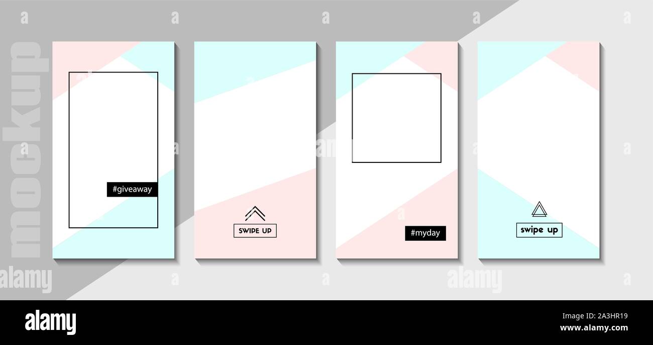 Stories modèle pour social media design. Vector set de maquette. Décors pour photos Illustration de Vecteur