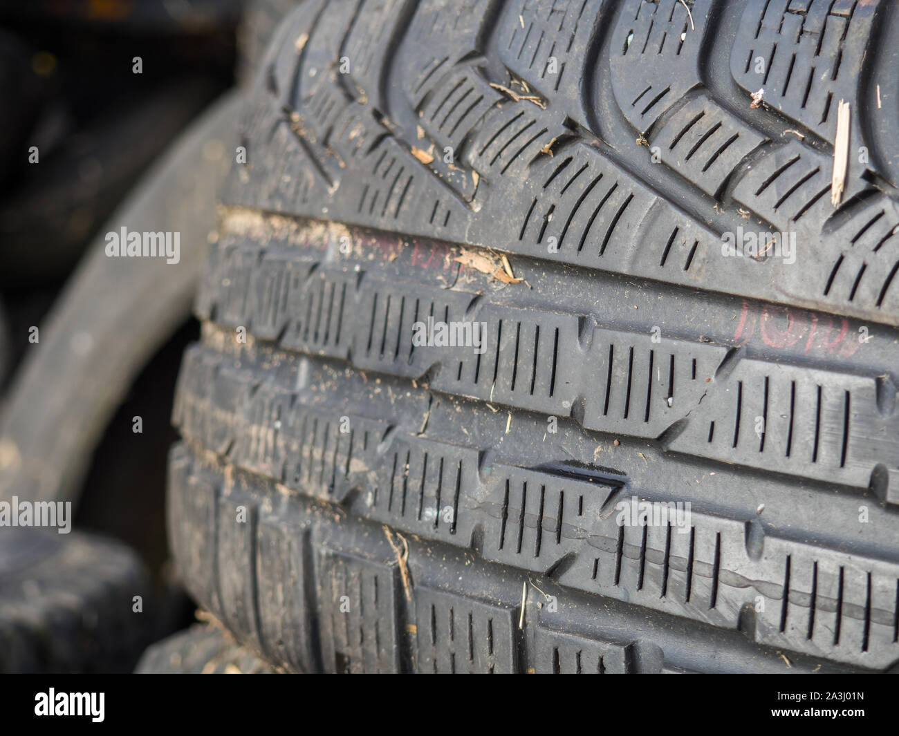 Profil de l'ancien pneu shot Banque D'Images