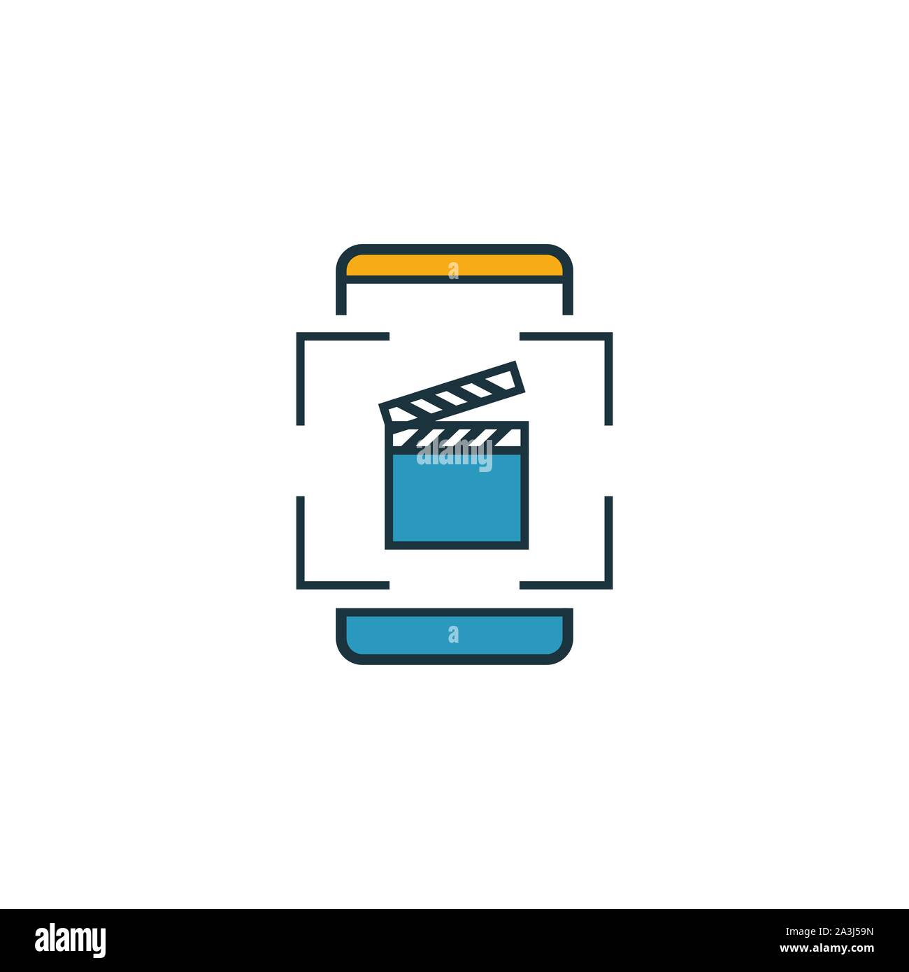 L'icône Vidéo de réalité augmentée. Contours remplis de visual elemet créative collection icônes de périphériques. Réalité augmentée Premium icône vidéo pour l'interface utilisateur, ux Illustration de Vecteur