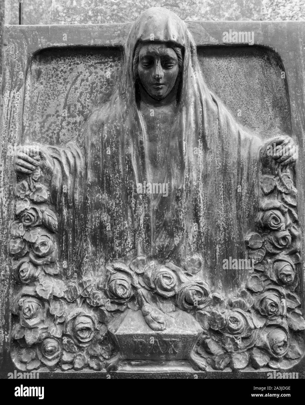 Statue du cimetière, Cimetière Recoleta, Buenos Aires, Argentine Banque D'Images