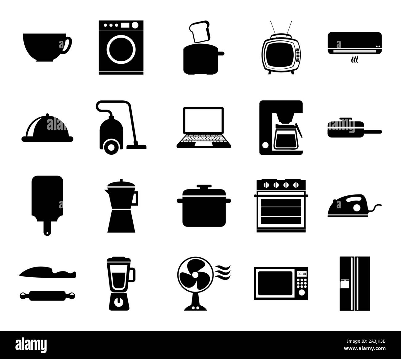 Home appliance isolés vecteur conception icon set Illustration de Vecteur