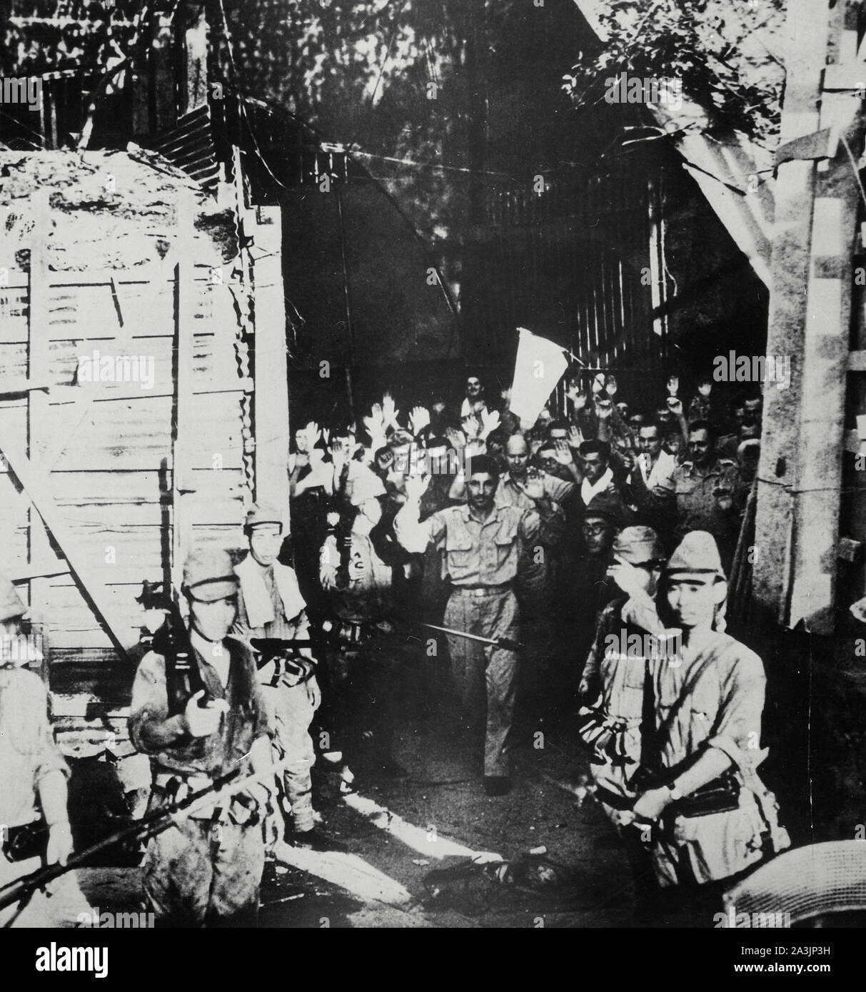 Abandon de troupes américaines à Corregidor, Îles Philippines, mai 1942 Banque D'Images