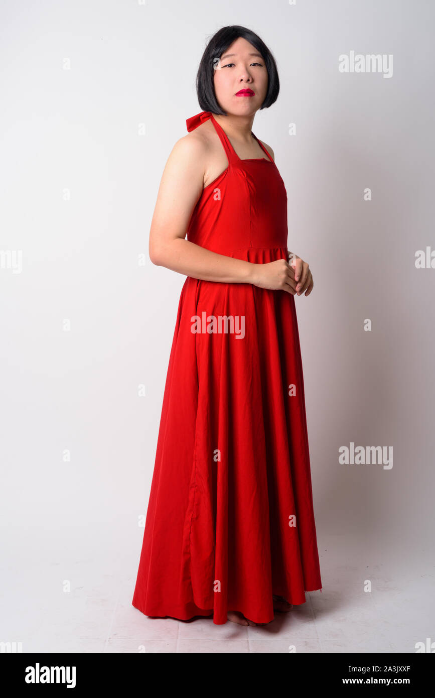 Full body shot of young gay Asian man Banque D'Images