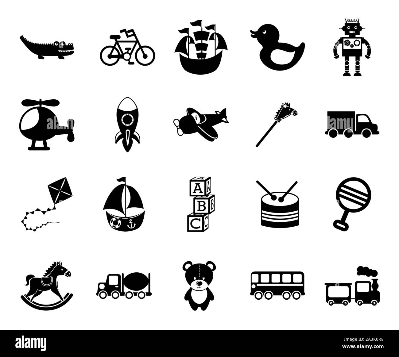 Toys icon set design vectoriel Illustration de Vecteur
