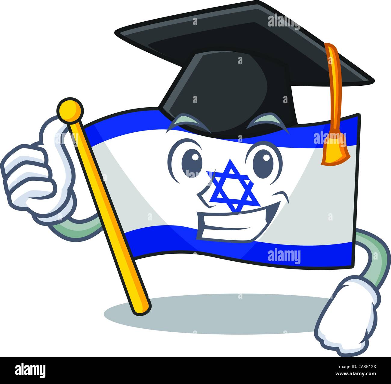 L'obtention du diplôme d'Israël Drapeau effectué sur mascot pole Illustration de Vecteur