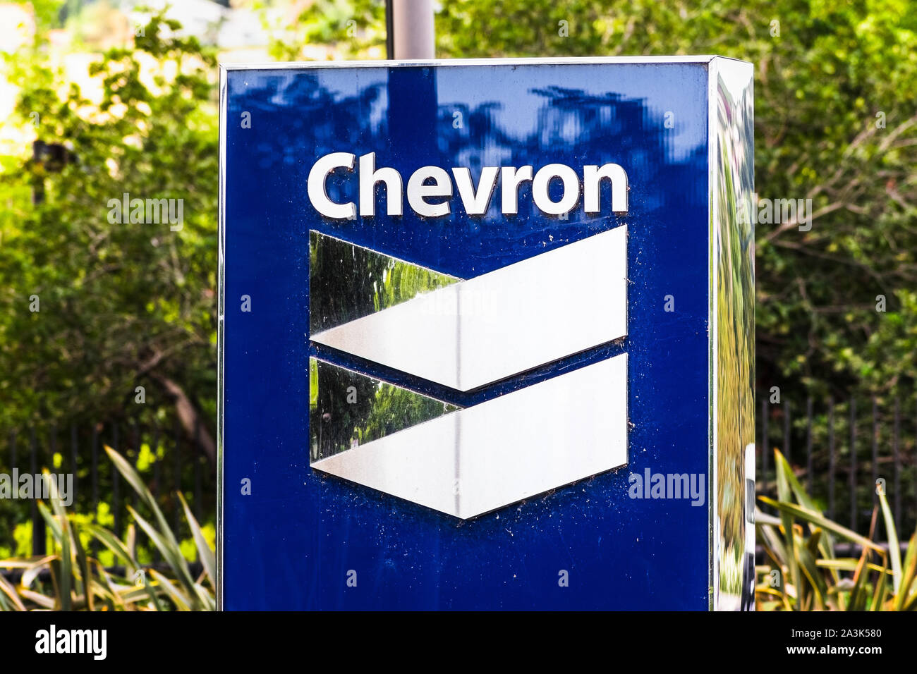Sep 25, 2019 San Ramon / CA / USA - Chevron signe à leur siège à San Francisco Bay area ; Chevron Corporation est un Américain multina Banque D'Images