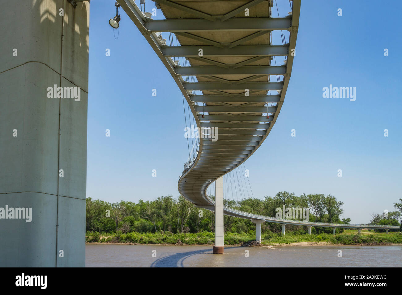 Bob Kerrey passerelle pour piétons à Omaha, Nebraska Banque D'Images