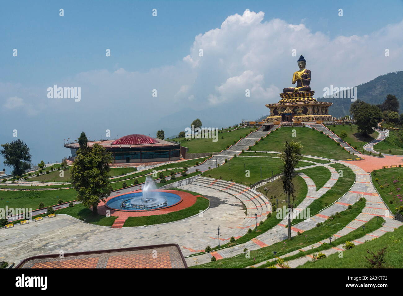 Buddha Park Ravangla situé sur la façon d'Ralang, Monastère, sud du Sikkim Inde Banque D'Images