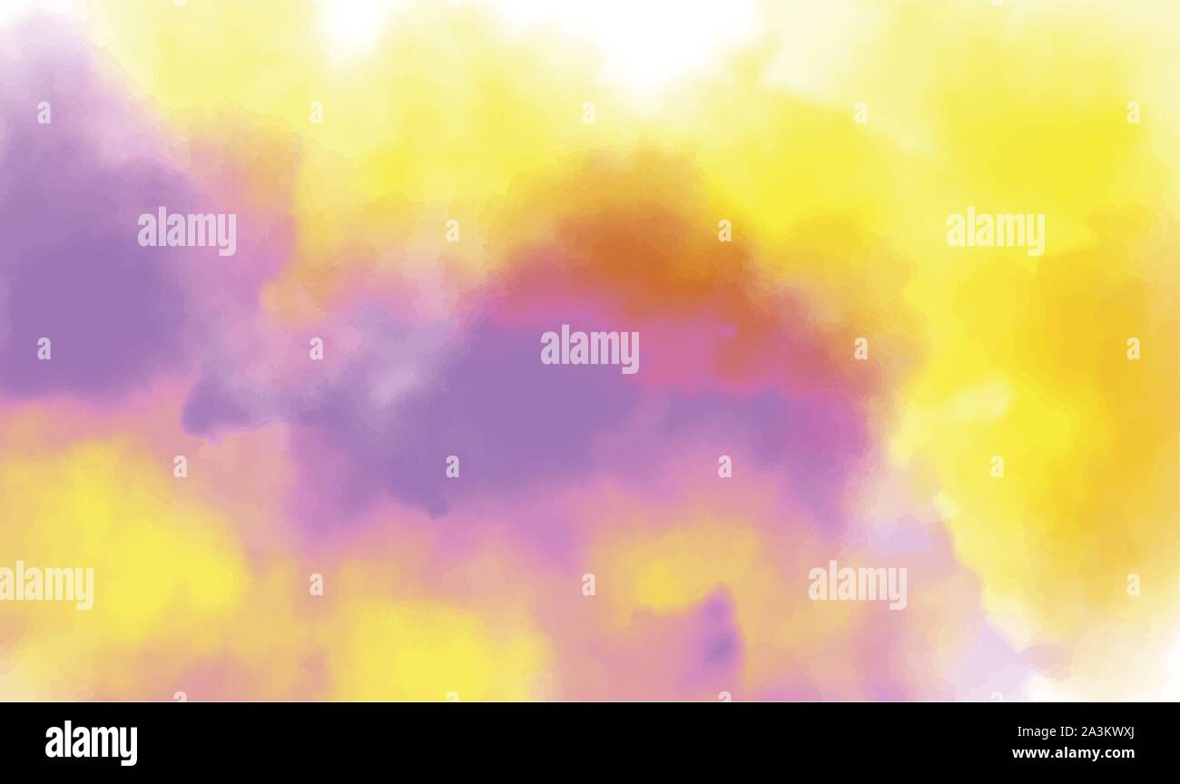 Résumé de l'aquarelle avec du jaune, violet, orange et marron. Contexte L'illustration with copy space Illustration de Vecteur
