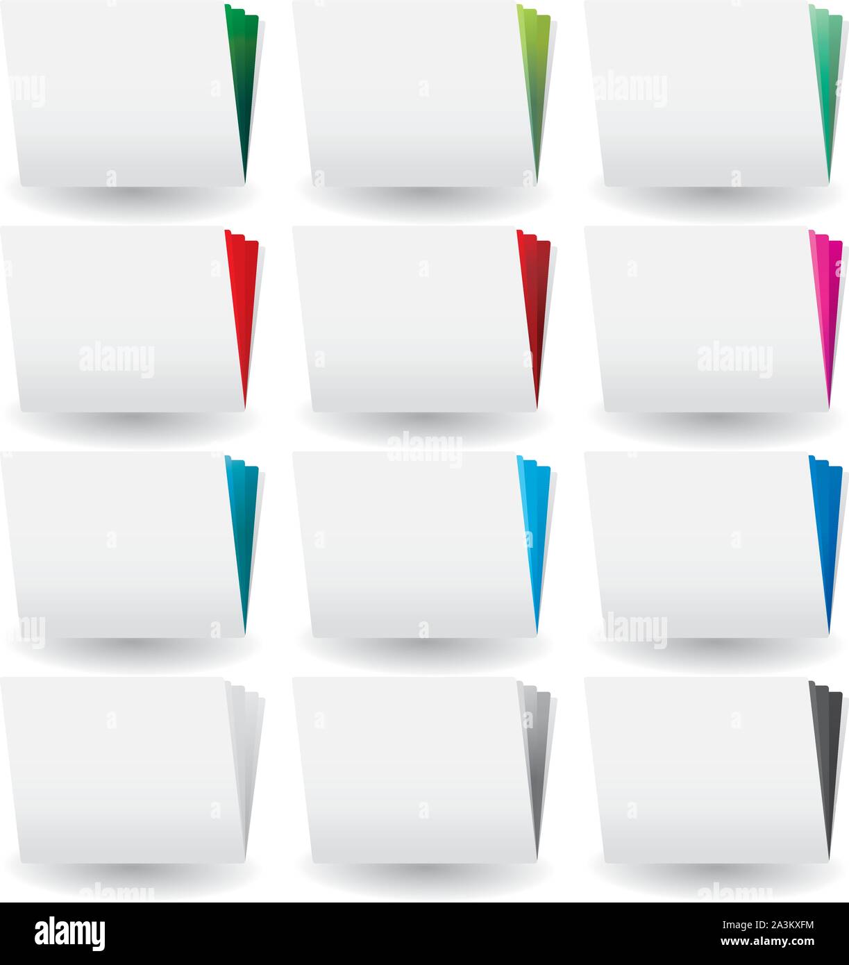 Série de cas d'études avec l'icône pages couleur Illustration de Vecteur