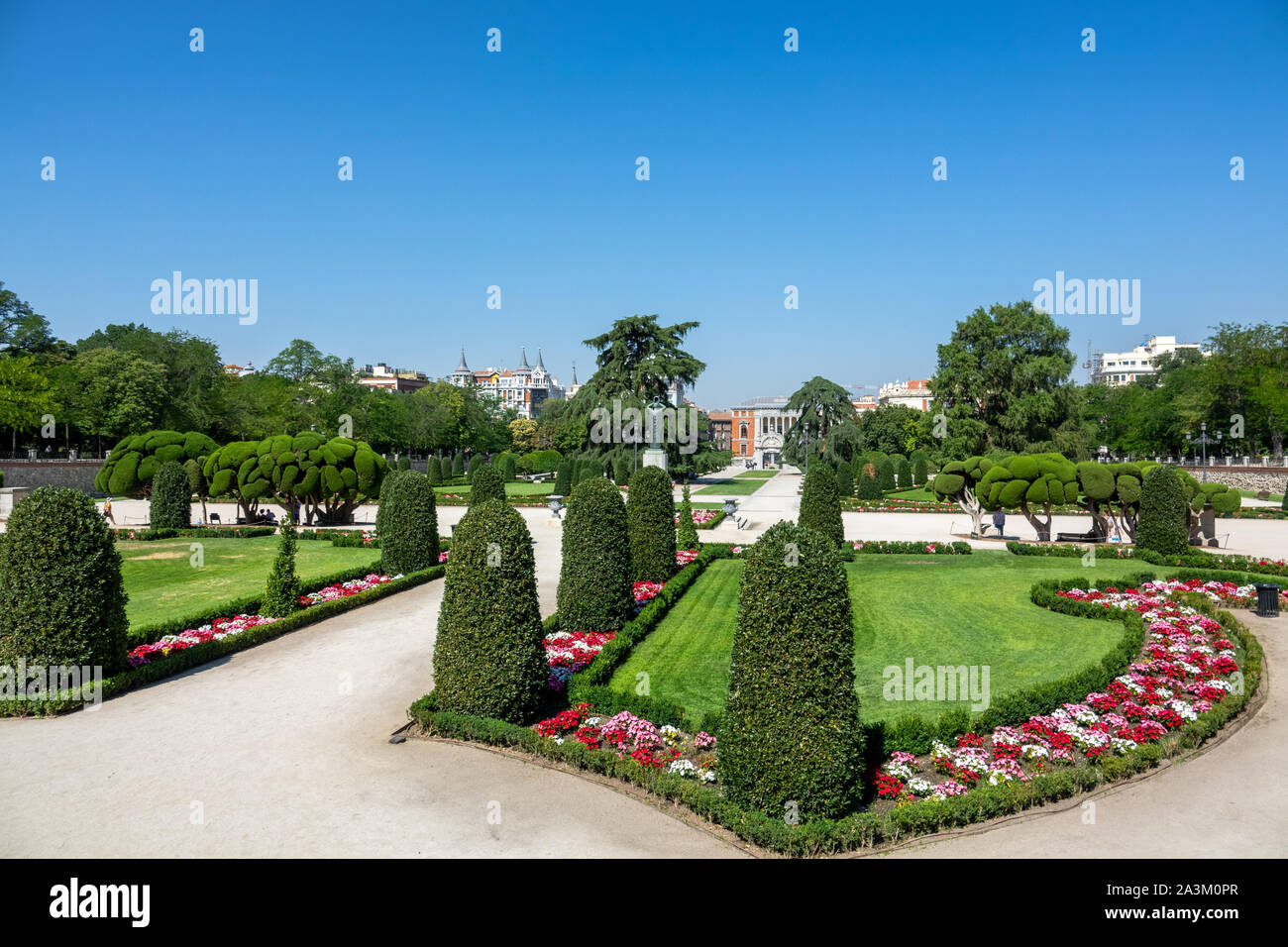 Parc du Retiro à Madrid en Espagne dans l'heure d'été Banque D'Images