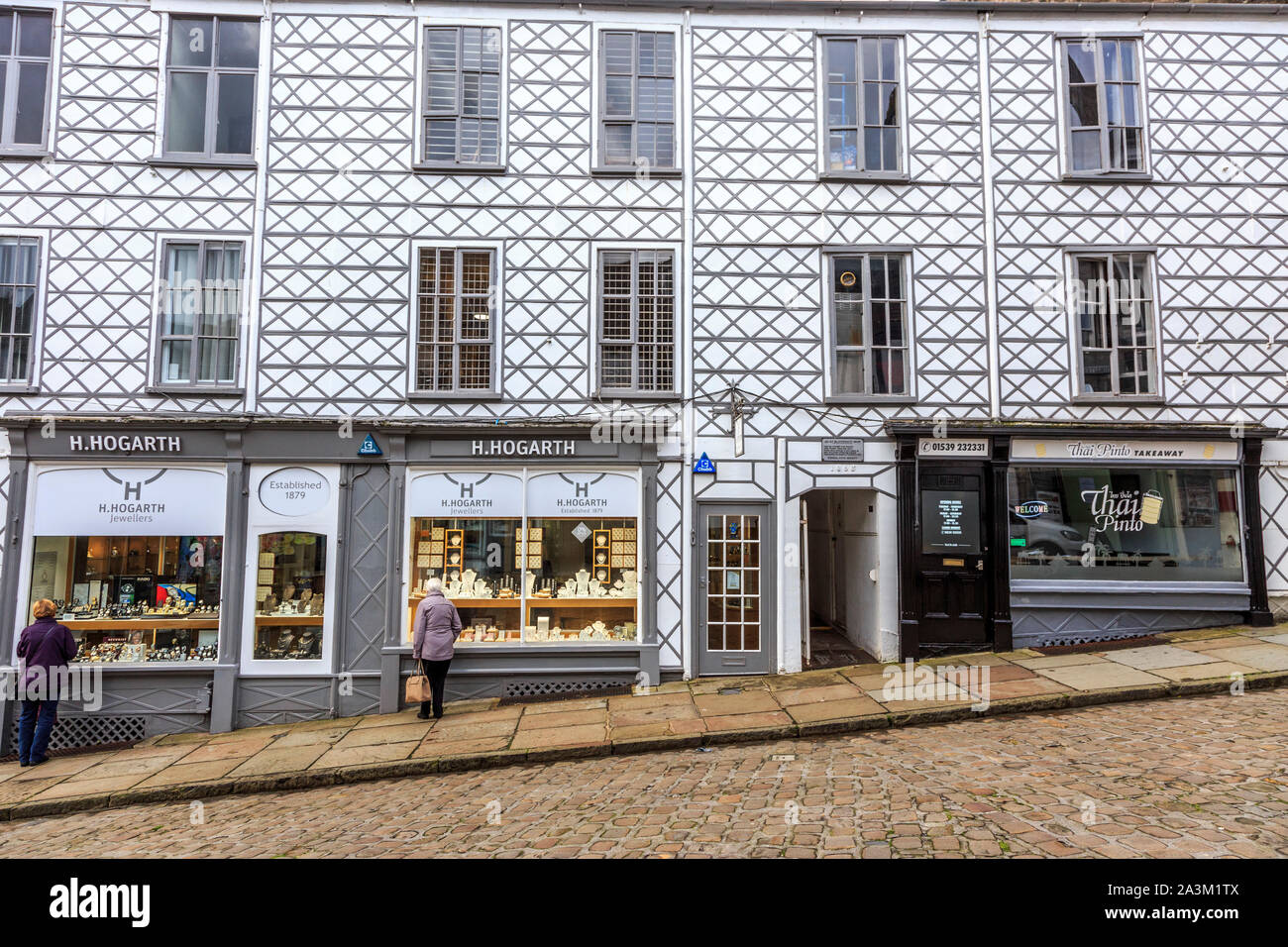 Le centre-ville de Kendal, parc national de lake District, Cumbria, England, UK go Banque D'Images