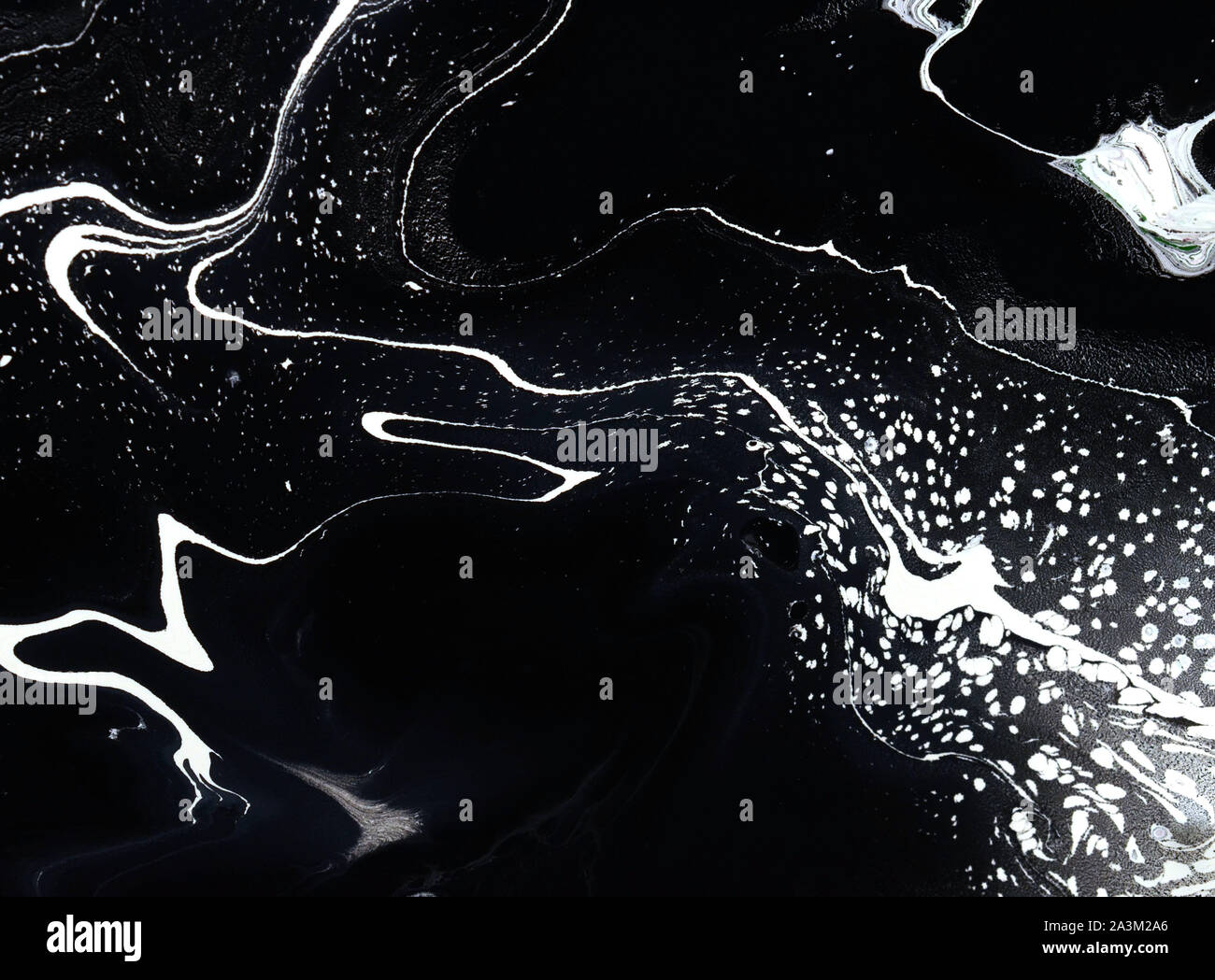 Texture liquide noir et blanc. Le persillage dessinés à la main, l'illustration. Abstract vector background. En monochrome. Banque D'Images