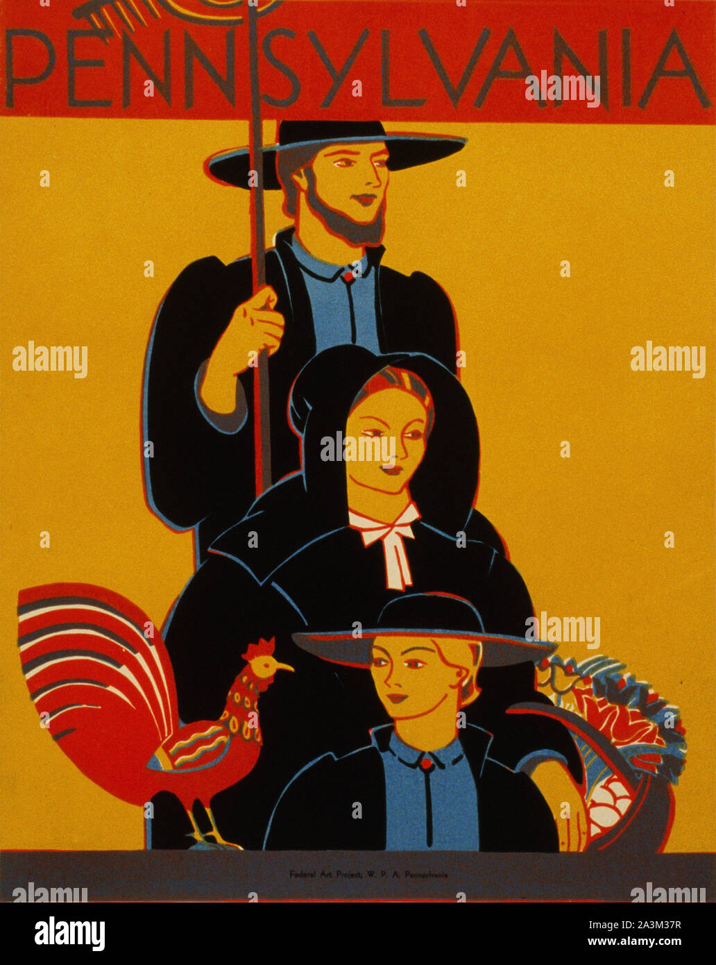 New York - l'avancement des travaux de l'administration fédérale - Projet d'Art - affiche ancienne Vintage poster - 1938 Banque D'Images