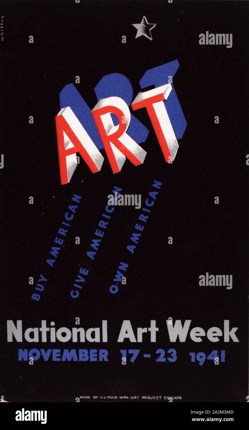 L'ART - l'avancement des travaux de l'Administration - Projet d'art fédéral - Vintage poster Banque D'Images